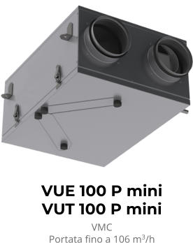 VUE 100 P mini VUT 100 P mini VMC Portata fino a 106 m3/h