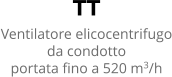 TT Ventilatore elicocentrifugo da condotto portata fino a 520 m3/h