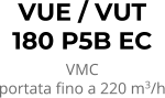 VUE / VUT 180 P5B EC VMC portata fino a 220 m3/h