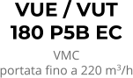 VUE / VUT 180 P5B EC VMC portata fino a 220 m3/h